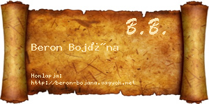 Beron Bojána névjegykártya